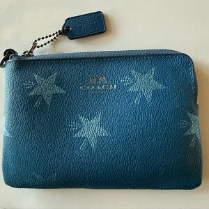 Coach Teal Star-Print Zip wallet